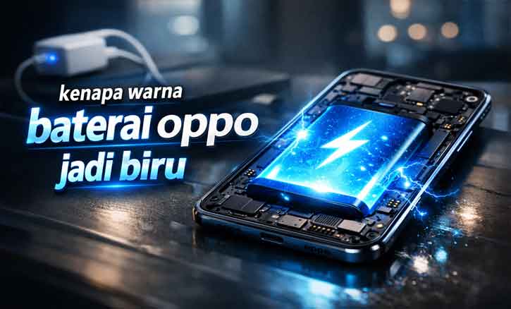 indikator baterai HP OPPO berwarna biru saat fitur fast charging aktif